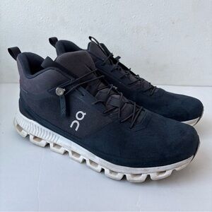 On Running Cloud Hi Monochrome Navy Walking Hiking Shoes Men's Size 11.5